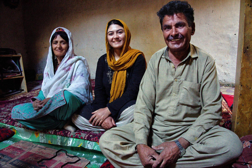 Jaffar with wife and daughter, Hunza, Pakistan 2023