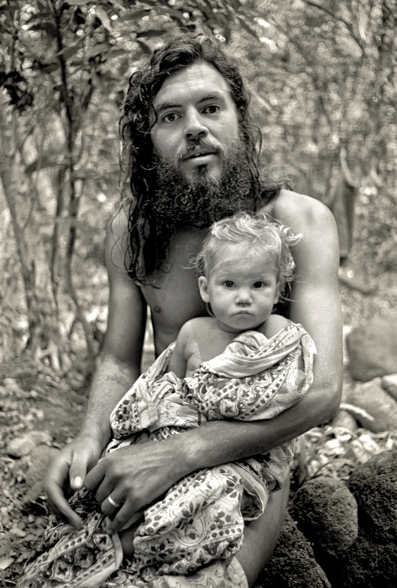 Luigi Nino with baby Kali, 1977