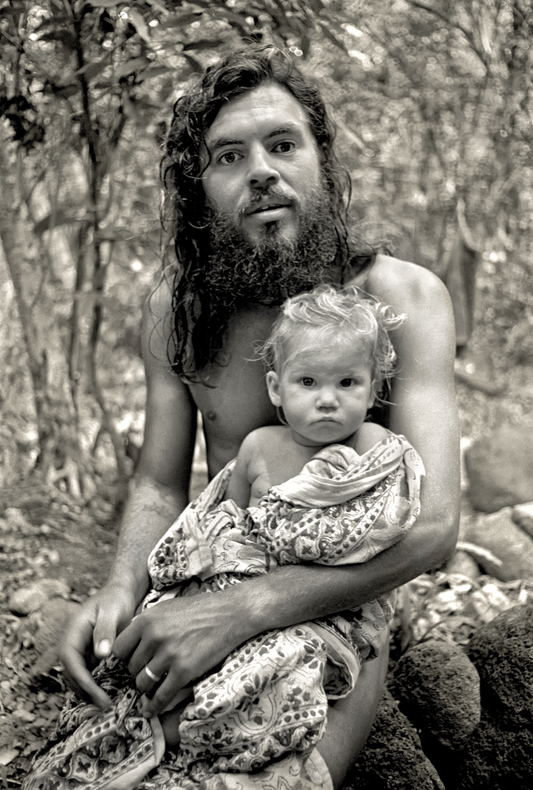 Luigi Nino with baby Kali, 1977