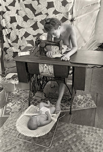 Teri rocking the cradle, 1976