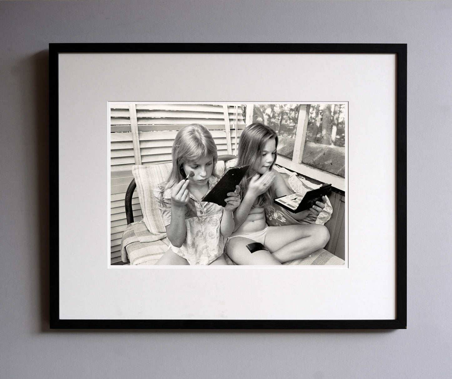 Alpin and Dana in the loft making up, 1977 - Framed Print