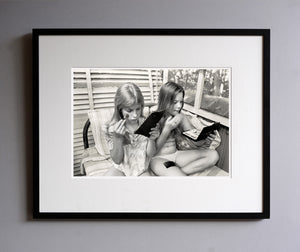 Alpin and Dana in the loft making up, 1977 - Framed Print