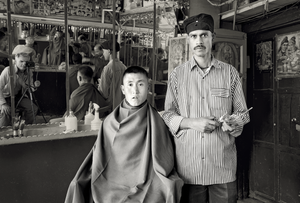 Haridar Takur with customer, Thimphu, 2004